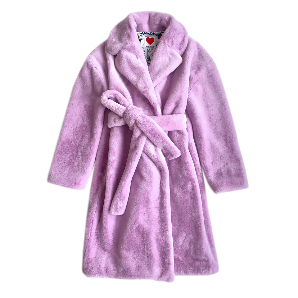 Teddy Bathrobe Coat, Lavender