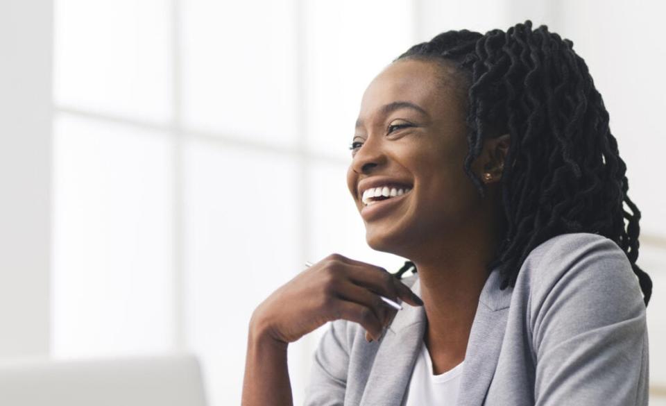 Black career woman at work