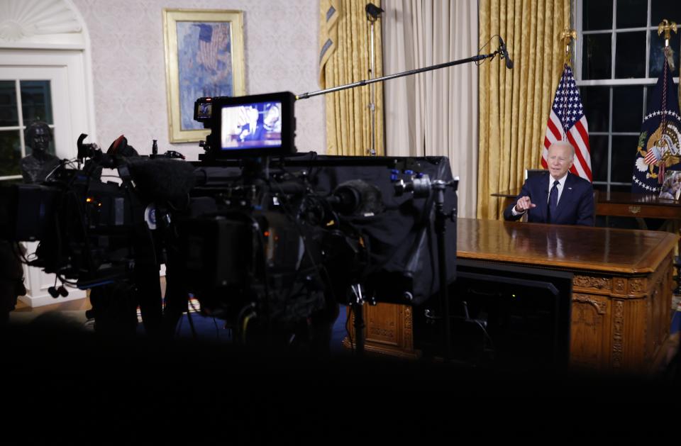 Joe Biden delivers an Oval Office address on Ukraine and Israel.