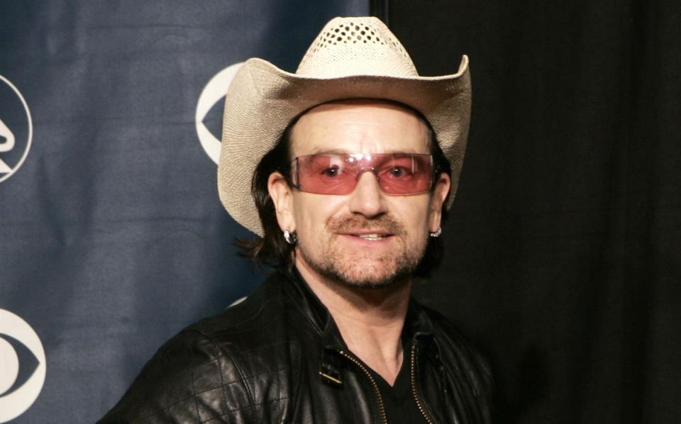 Bono, with one of his precious hats