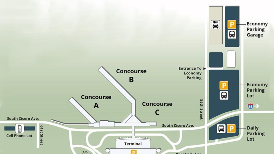 MDW Map Parking and Transportation