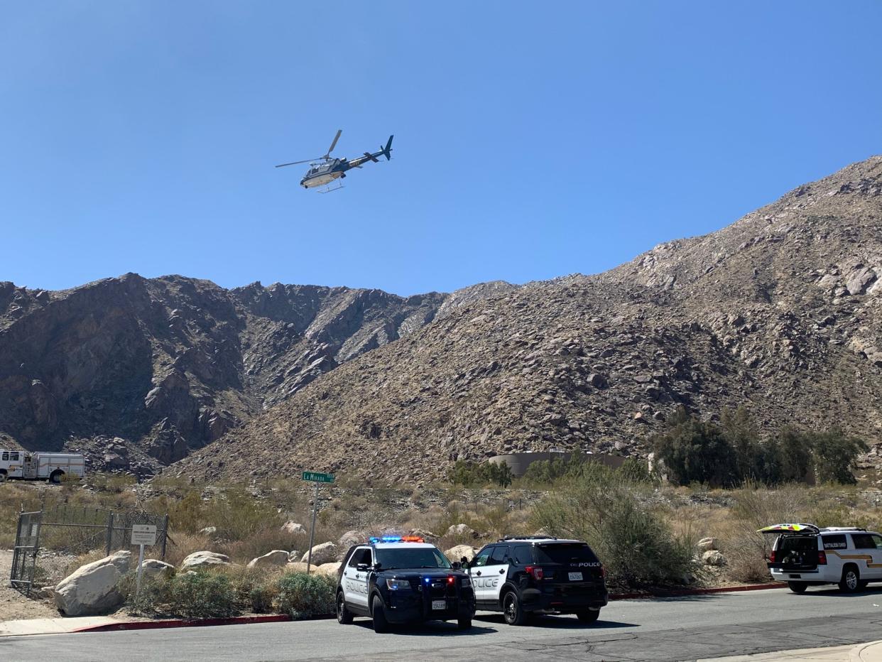 Rescue crews retrieved a hiker from a Palm Springs trail in the Tahquitz Falls area on Thursday, March 18, 2021.