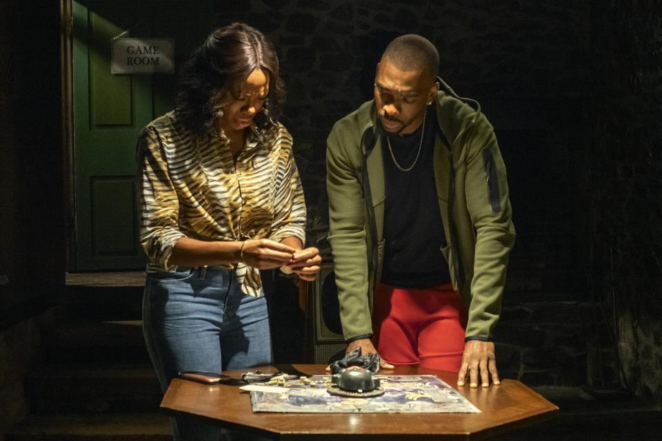 Yvonne Orji as Morgan and Jay Pharaoh as Shawn in The Blackening. Photo Credit: Glen Wilson