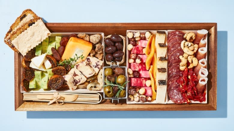 charcuterie and cheese with accompaniments