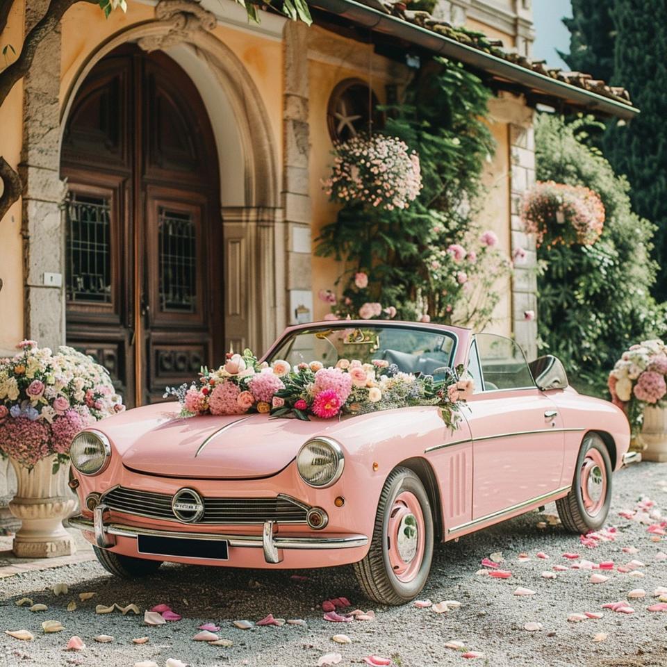 Une composition florale de mariage pour une arrivée remarquée