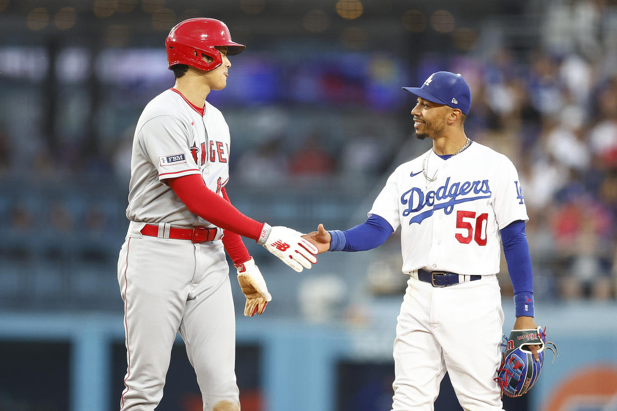 Even while standing several inches shorter than many of his peers, including Angels star Shohei Ohtani, Mookie Betts consistently succeeds at the next-level task of putting the baseball over the fence. (Photo by Ronald Martinez/Getty Images)