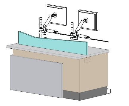 A rendering of the kind of new passenger service desks planned for the gate areas at Palm Springs International Airport.