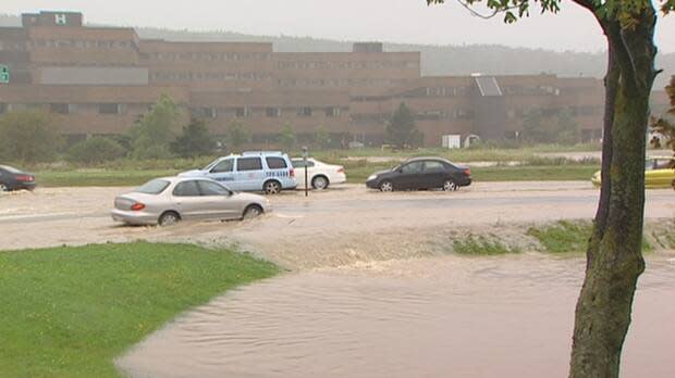 Part of Prince Philip Drive, which is on the same flood plain the new hospital is being built on, flooded when Hurricane Igor hit Newfoundland in 2010.