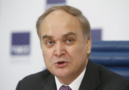 Russian Deputy Defence Minister Anatoly Antonov speaks to the media during a news conference in Moscow March 5, 2015. REUTERS/Sergei Karpukhin