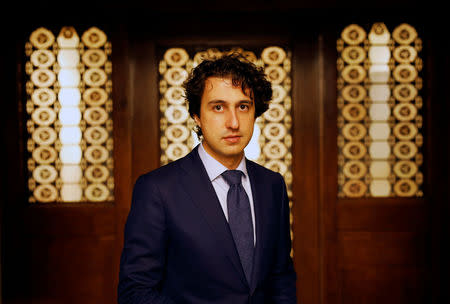 Dutch Green Party (Groen Links) leader Jesse Klaver speaks to Reuters during an interview about the 2017 Dutch election in the Hague, Netherlands, March 8, 2017. REUTERS/Michael Kooren