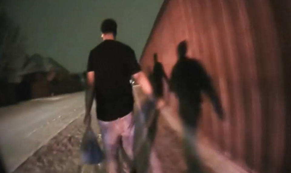 Bodycam footage shows high school senior Rodney Reese walking home while being questioned by police on Feb. 16, 2021, in Plano, Texas. (KXAS)