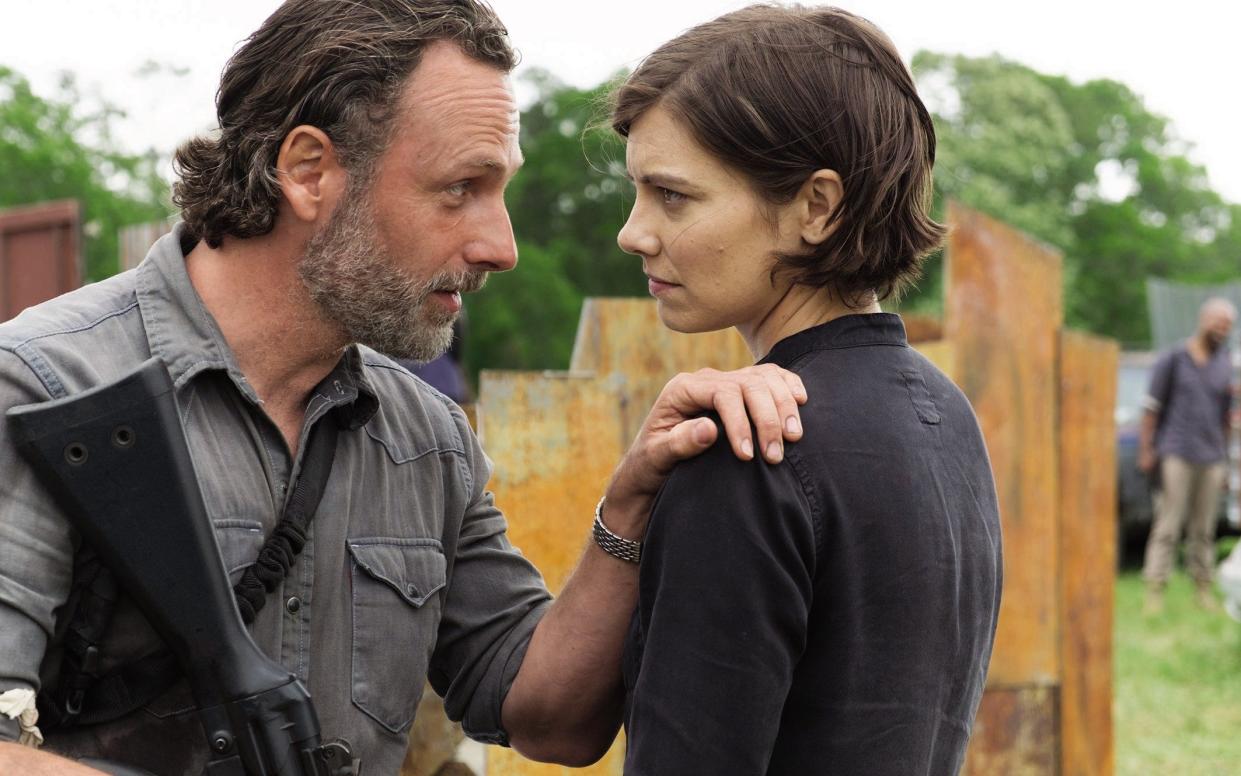 Andrew Lincoln and Lauren Cohan in The Walking Dead - Â© 2017 AMC Film Holdings LLC. All Rights Reserved.