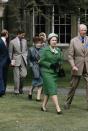 <p>Queen Elizabeth II attending church at Badminton House in Gloucestershire, England in April 1980.</p>