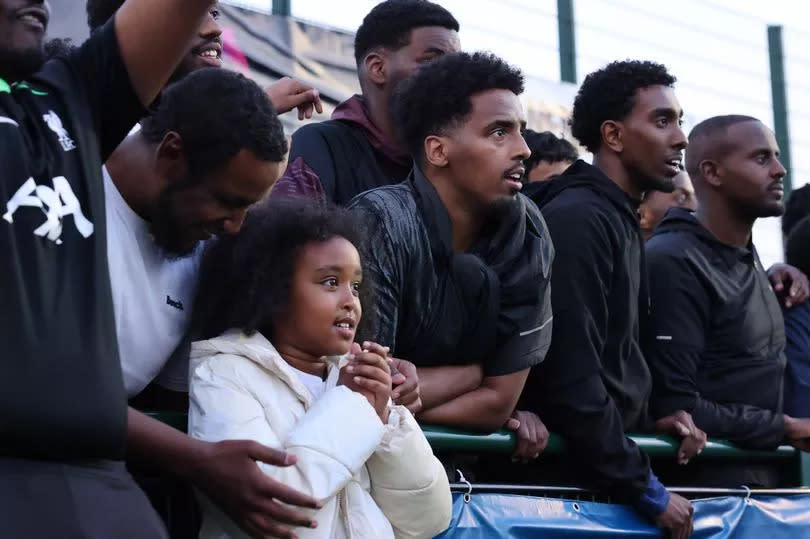 Young Somali fan reacts during the Yemen v Somali Team quarter final at the World in One City last night at Jericho Lane in Aigburth (Image: Liverpool ECHO)