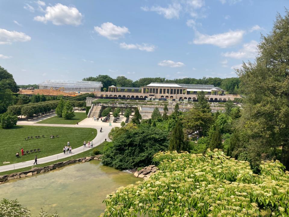 A bird's eye view from Chimes Tower at Longwood Gardens.