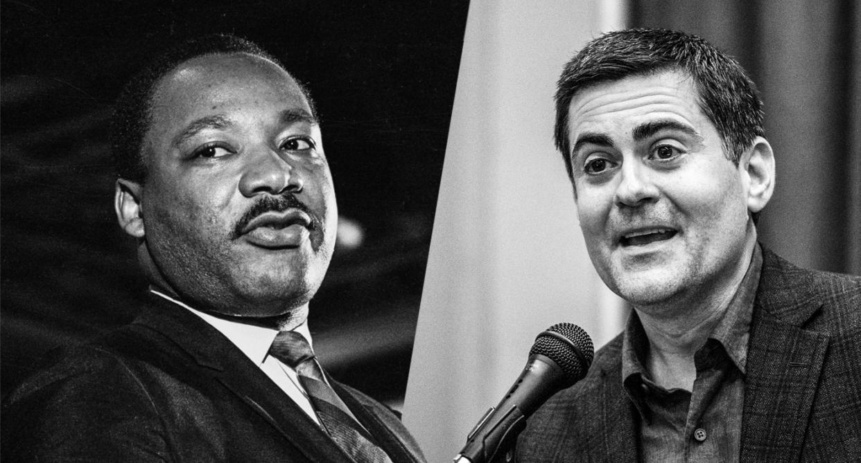 Martin Luther King Jr. and Russell Moore, president of the Ethics and Religious Liberty Commission. (Photos: Bettmann/Getty Images; Angie Wang/AP)