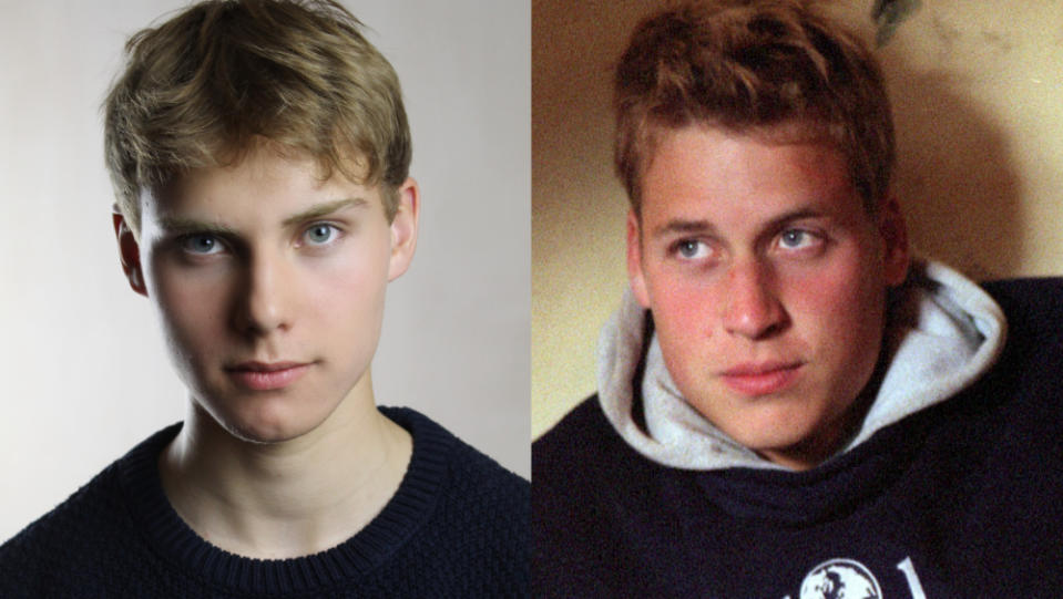 Left to right: Rufus Kampa, Prince William in 2000 aged 18