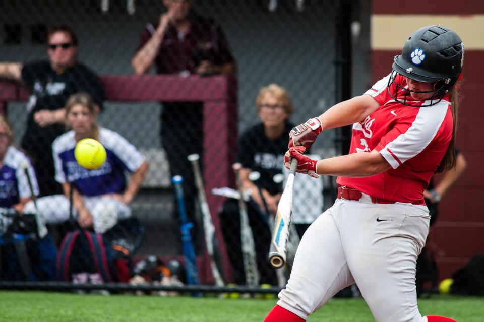 North Rockland's Kristen Luzon bats during the semi regional Class AA softball ball game at Arlington High School in Lagrangeville, NY on Wednesday, June 1, 2022. Monroe-Woodbury defeated North Rockland 12-0.