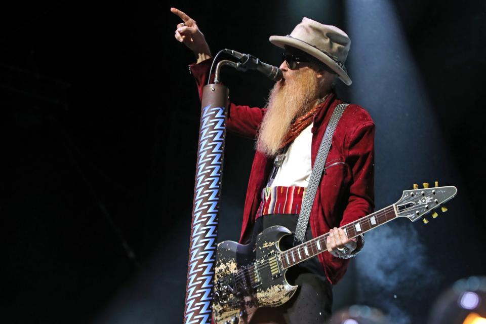 ZZ Top (pictured here performing during the Stagecoach country music festival at the Empire Polo Club in Indio, Calif., on Friday, April 28, 2023) and Lynyrd Skynyrd will co-headline MidFlorida Credit Union Amphitheatre on July 22.