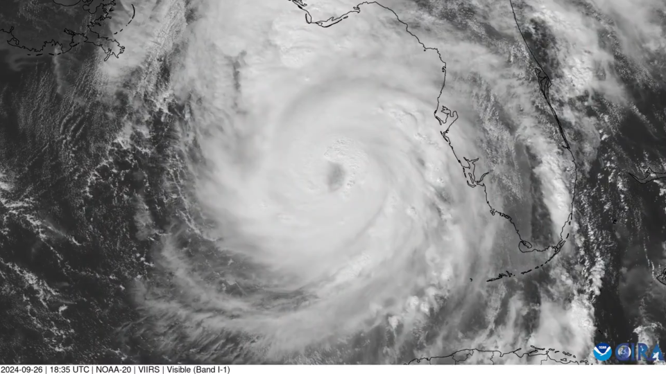 A look at Hurricane Helene's convective eye as it reached Category 4 status on Sept. 26. 2024.