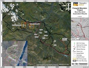 2021 Drilling Areas on the Freegold Mountain Project.