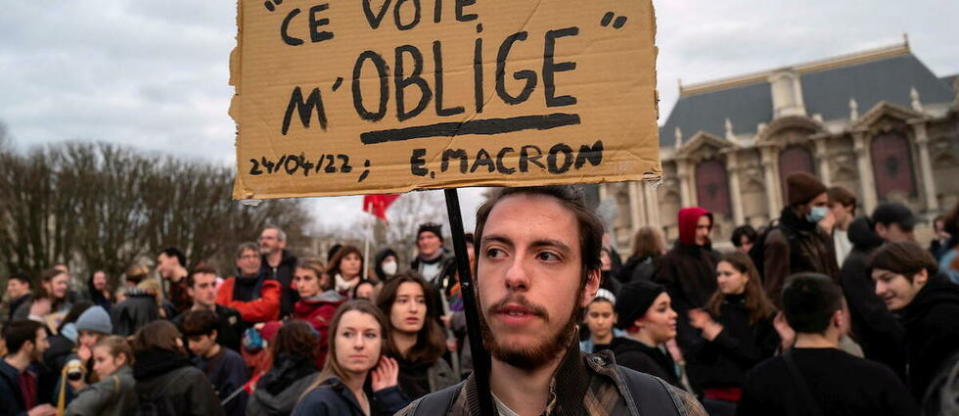 Arthur Petit, 20 ans, étudiant en médecine , lors de la manifestation du 17 mars.  - Credit:Edouard Bride / Hans Lucas / Hans lucas / Edouard Bride/HANS LUCAS POUR « LE POINT »