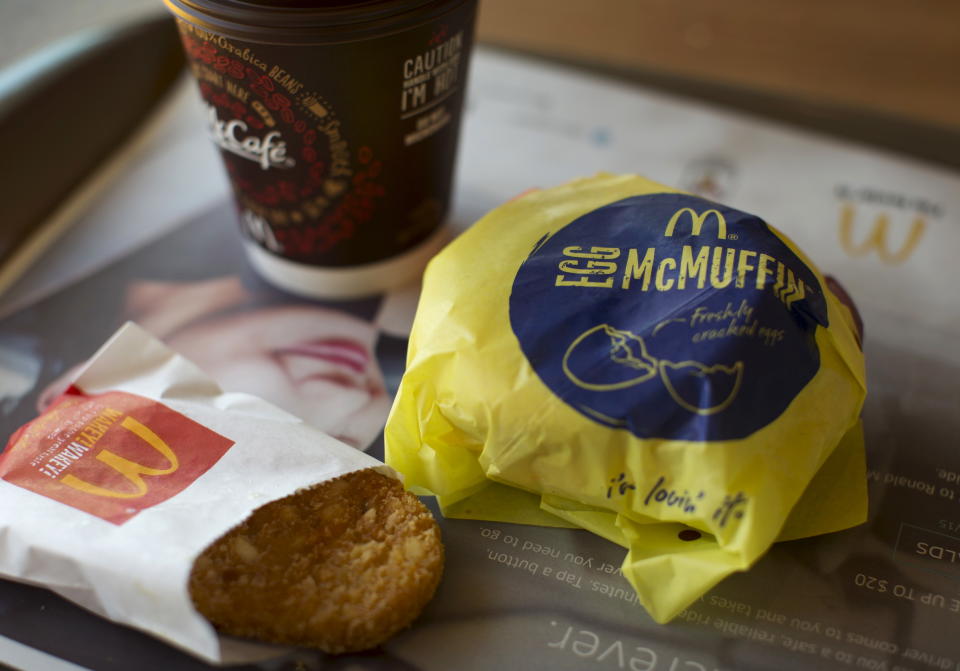 An Egg McMuffin meal is pictured at a McDonald's restaurant in Encinitas, California August 13, 2015. McDonald's Corp, which is expected to offer all-day breakfasts starting this fall to turn around slumping U.S. sales, is the top choice for "Breakfastarians," who crave breakfast food at any hour, according to a new survey obtained by Reuters on August 17, 2015.  Picture taken August 13, 2015.    REUTERS/Mike Blake