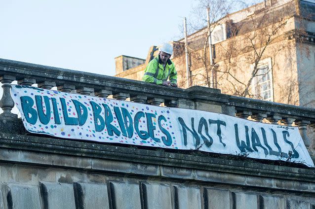 'Bridges not walls' protests in the UK. Source: Getty