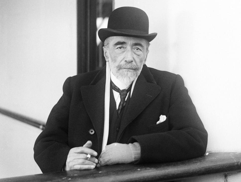 A picture of Joseph Conrad standing on a ship