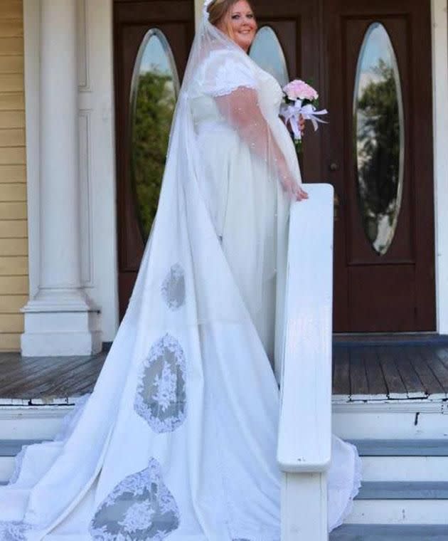 Tammy's upcycled wedding dress. Photo: Facebook