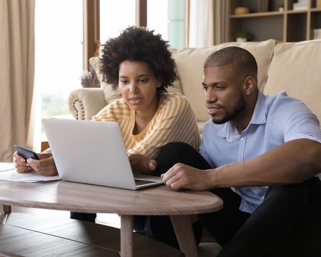 Couple on laptop