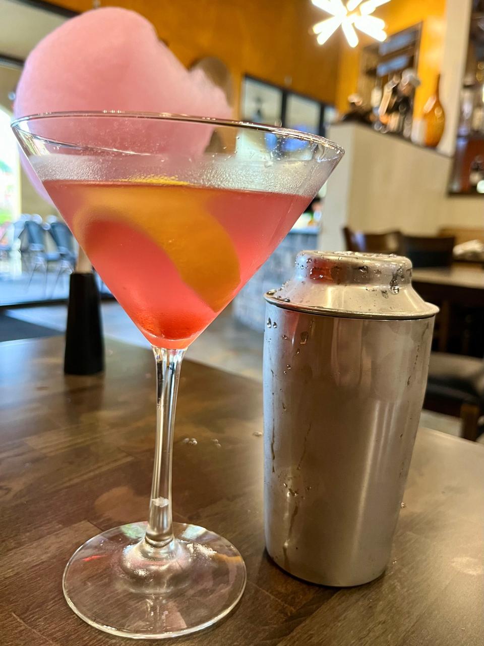 Oda Pizzeria Bistro offers creative craft cocktails including this cotton Candy cosmo.