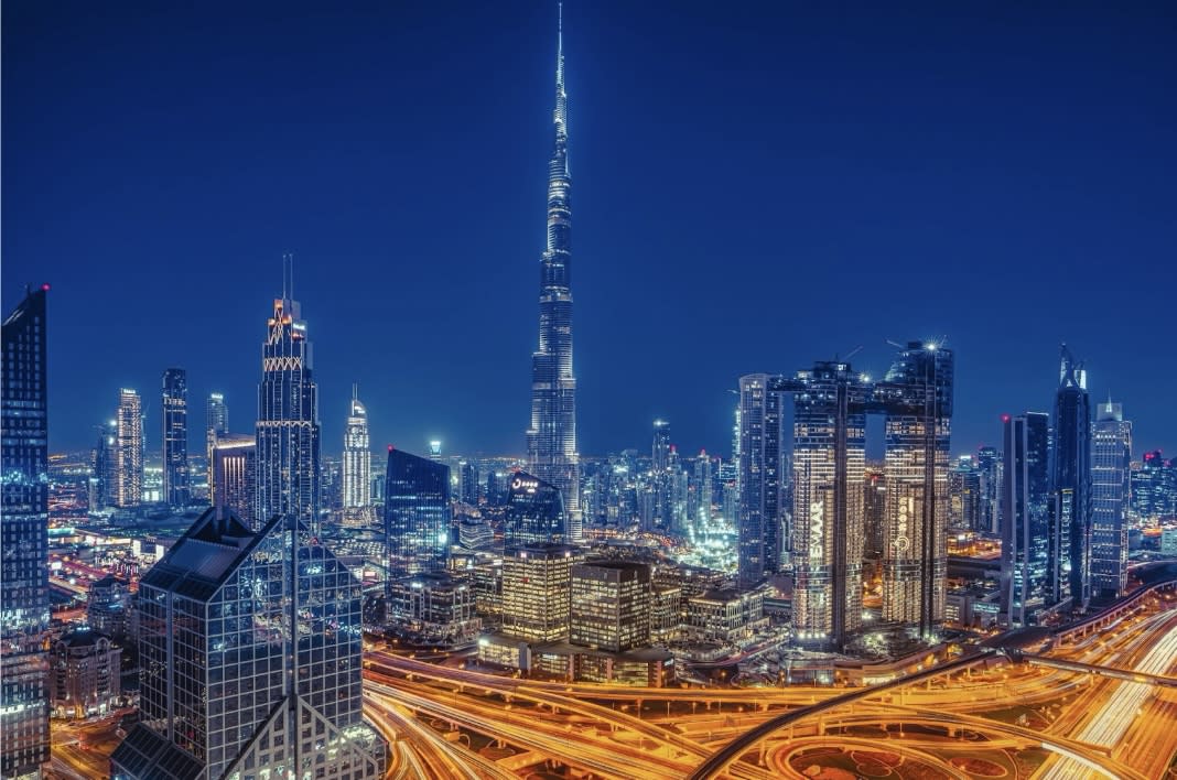 Dubai is an extremely popular destination for luxury experiences. Learn more about how safe the destination is and how travelers can make the most of their trip. Pictured: the night cityscape of Dubai