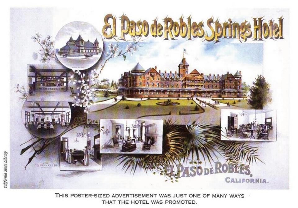 This is an advertising poster from 1891 for what is now the Paso Robles Inn.