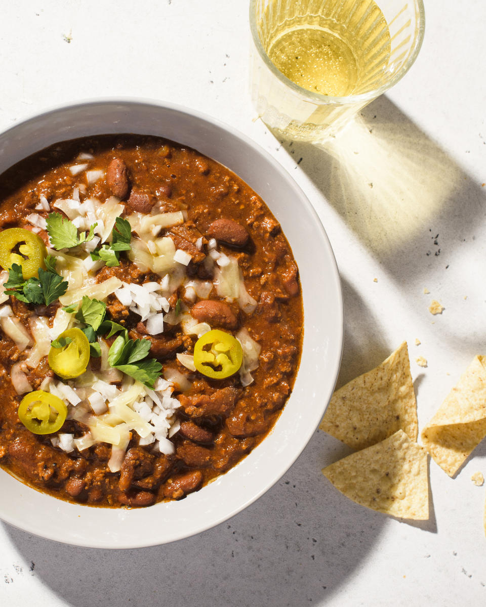 This image released by Milk Street shows a recipe for Beef and Bean Chili. (Milk Street via AP)