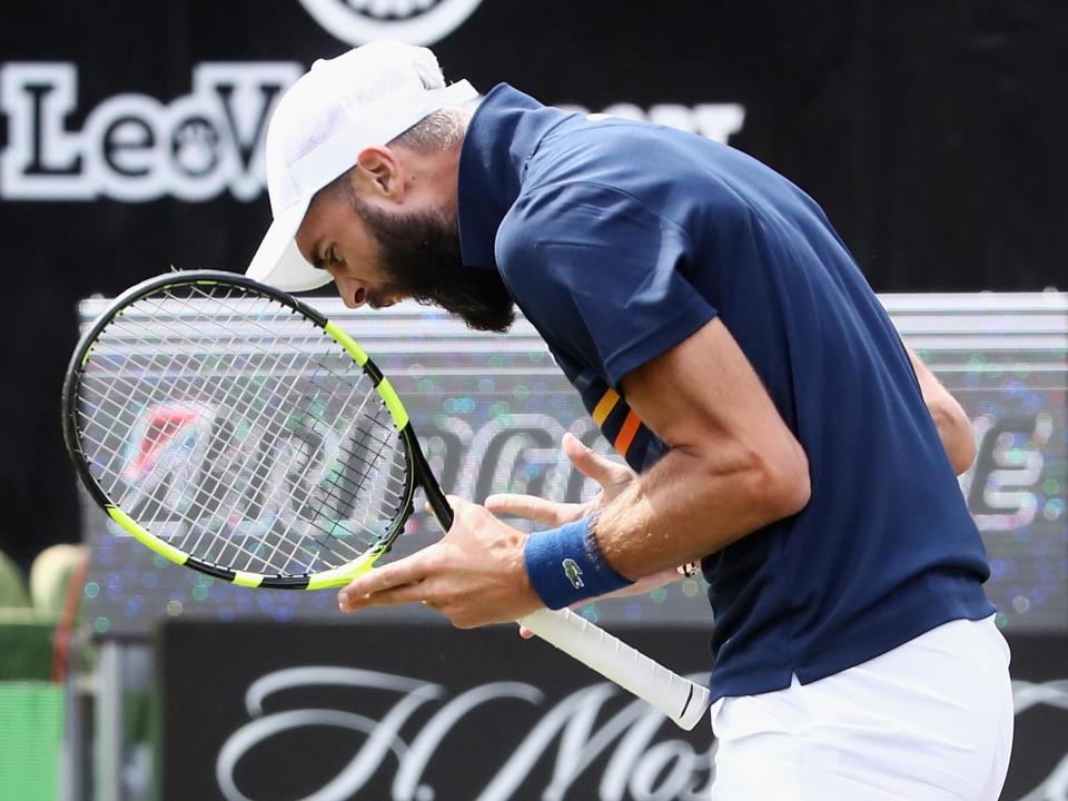 Losing control: Benoit Paire was booed off court after a spectacular meltdown at the Citi Open