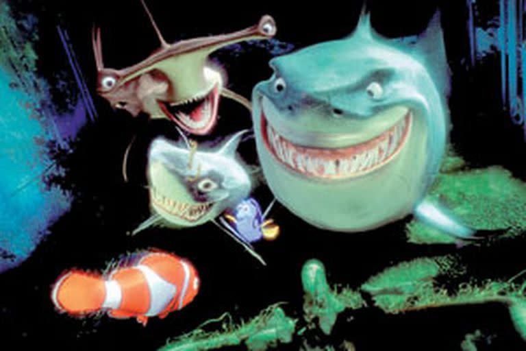 Algunos de los personajes de Buscando a Nemo,  la última película de Pixar