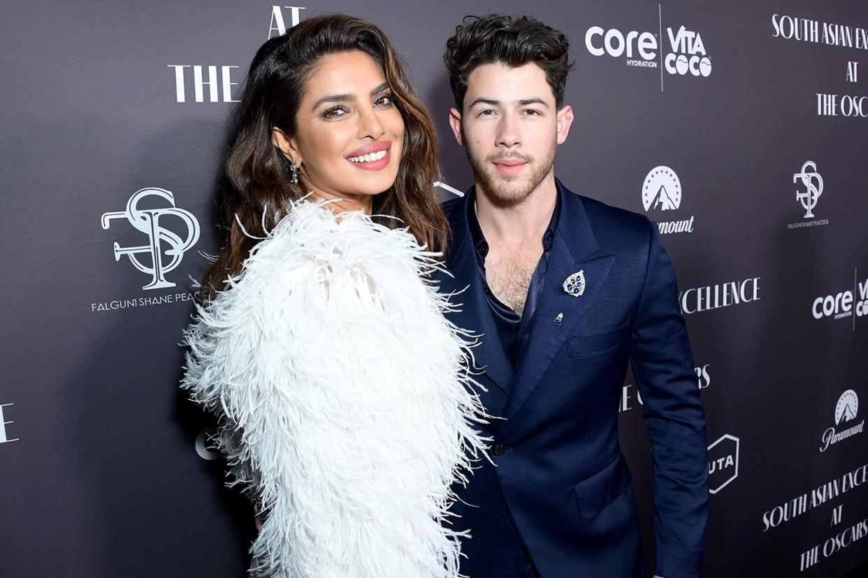 Priyanka Chopra Jonas and Nick Jonas attend the 2nd Annual South Asian Excellence Pre-Oscars Celebration