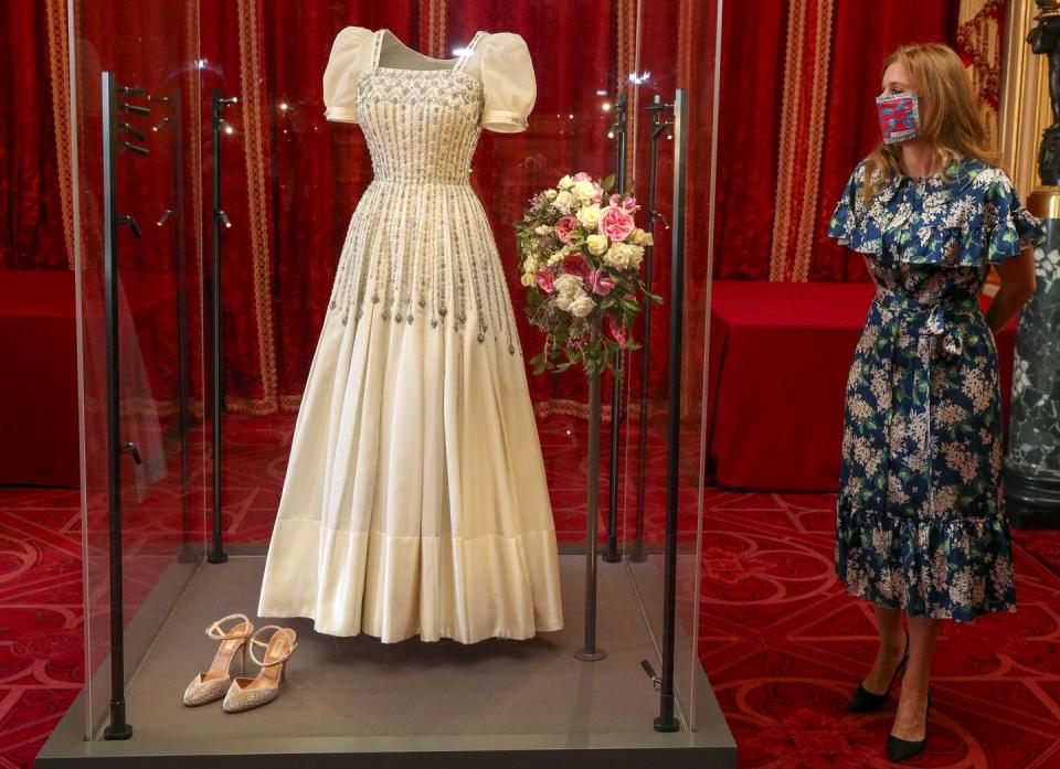 <p>Two Beatrice looks in one! The Princess wore a floral dress by one of her favorite brands, The Vampire's Wife, to <a href="https://www.townandcountrymag.com/society/tradition/a34120542/princess-beatrice-wedding-dress-windsor-castle/" rel="nofollow noopener" target="_blank" data-ylk="slk:see her wedding dress on display.;elm:context_link;itc:0;sec:content-canvas" class="link ">see her wedding dress on display.</a> Beatrice's wedding gown (which she <a href="https://www.townandcountrymag.com/society/tradition/a31085338/princess-beatrice-wedding-dress/" rel="nofollow noopener" target="_blank" data-ylk="slk:borrowed from the Queen;elm:context_link;itc:0;sec:content-canvas" class="link ">borrowed from the Queen</a>), along with her shoes and a replica of her bouquet, are now on display at Windsor Castle. </p><p><a class="link " href="https://go.redirectingat.com?id=74968X1596630&url=https%3A%2F%2Fwww.net-a-porter.com%2Fen-us%2Fshop%2Fdesigner%2Fthe-vampires-wife&sref=https%3A%2F%2Fwww.womenshealthmag.com%2Fstyle%2Fg38055216%2Fprincess-beatrice-fashion%2F" rel="nofollow noopener" target="_blank" data-ylk="slk:Shop The Vampire's Wife;elm:context_link;itc:0;sec:content-canvas">Shop The Vampire's Wife</a></p>