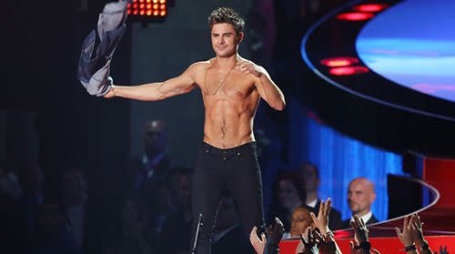 Zac Efron Shirtless; Zac Efron MTV awards; Zac Efron neighbours; How do i get abs?; Who has the best abs in Hollywood?;