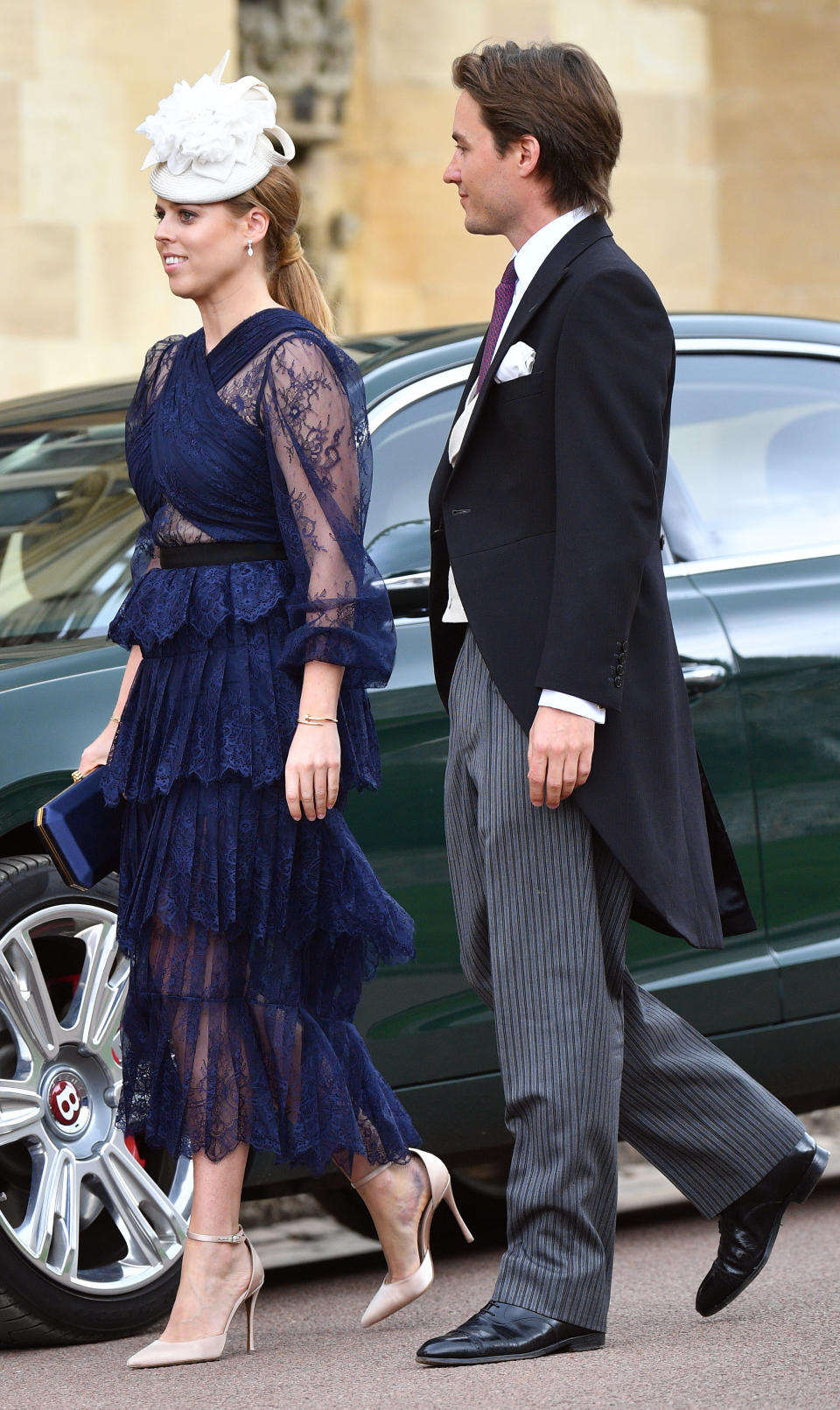 WINDSOR, UNITED KINGDOM - MAY 18: (EMBARGOED FOR PUBLICATION IN UK NEWSPAPERS UNTIL 24 HOURS AFTER CREATE DATE AND TIME) Princess Beatrice and Edoardo Mapelli Mozzi attend the wedding of Lady Gabriella Windsor and Thomas Kingston at St George's Chapel on May 18, 2019 in Windsor, England. (Photo by Pool/Max Mumby/Getty Images)