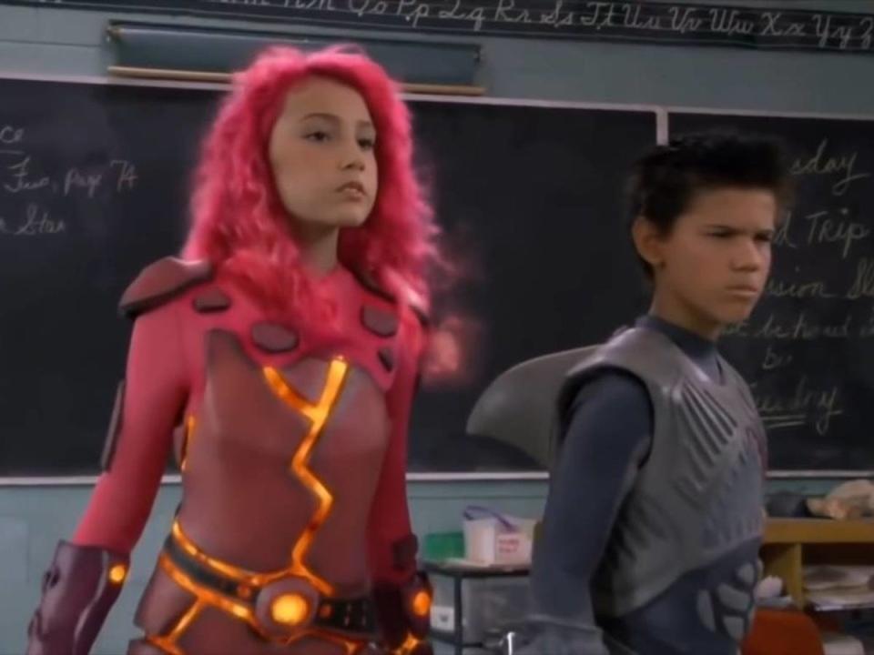 The iconic Lavagirl and Sharkboy in a classroom during the movie