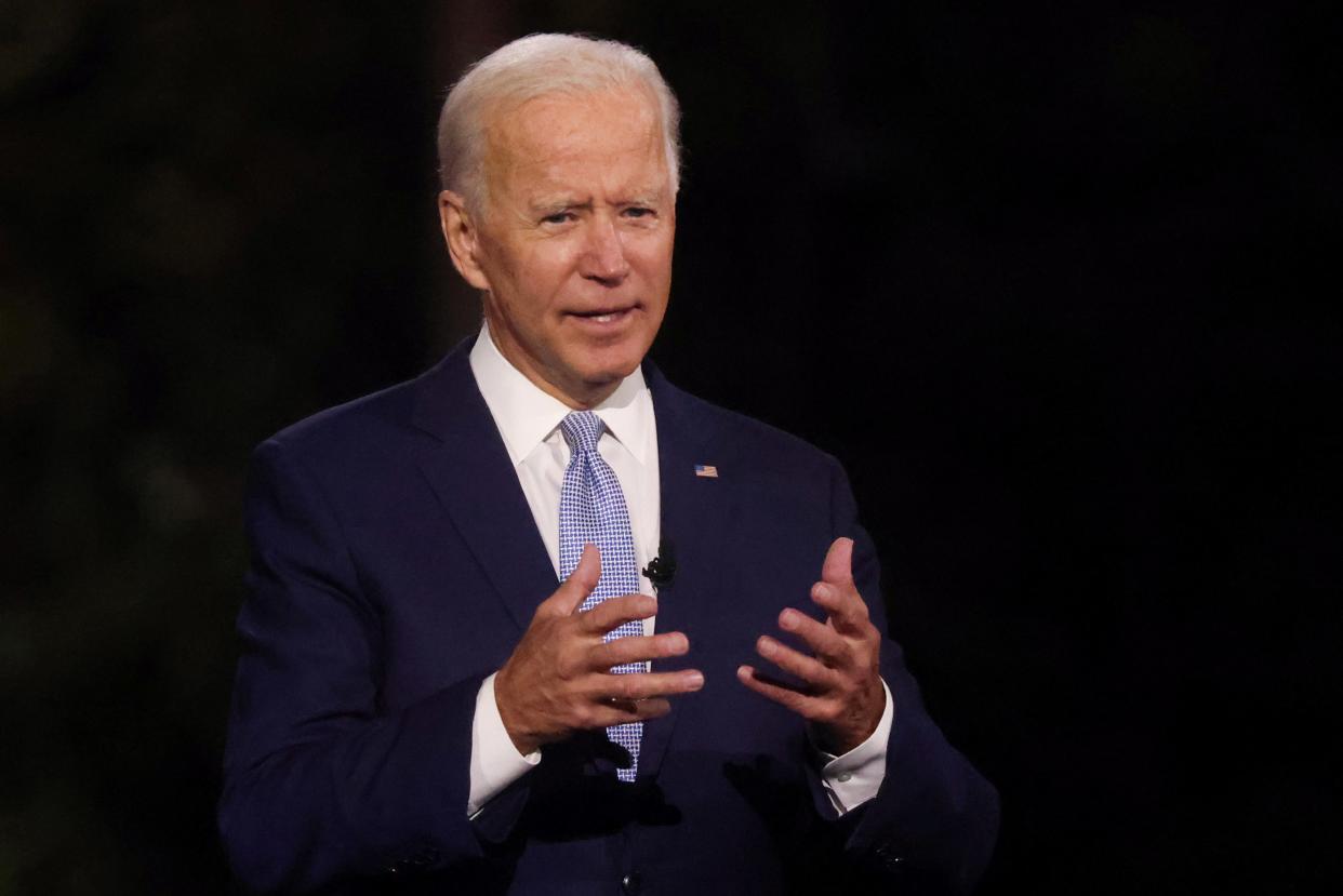 Democratic presidential nominee Joe Biden, speaking on Thursday  (REUTERS)