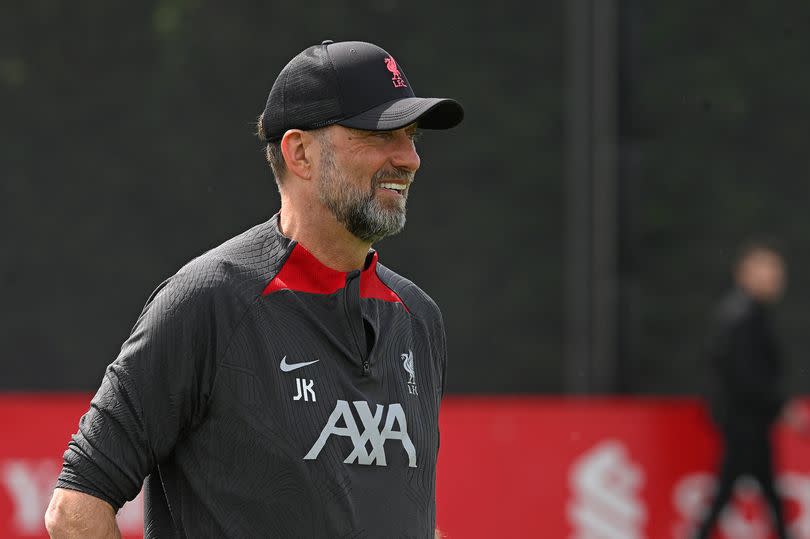Jurgen Klopp manager of Liverpool during a training session
