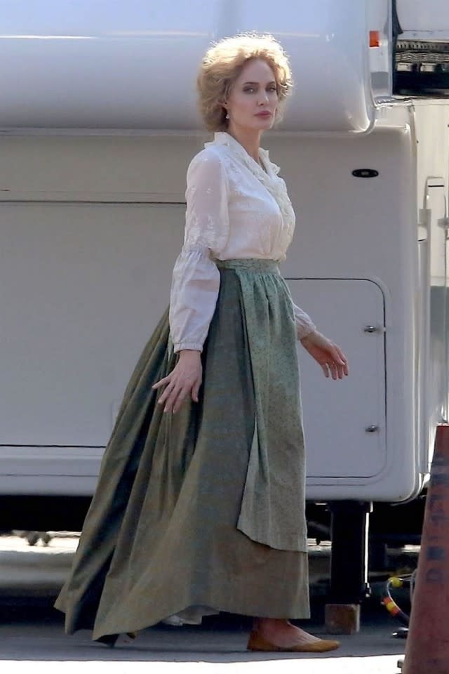 The actress was photographed walking around the Hollywood, California, set earlier this week.