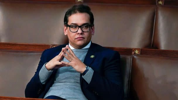 PHOTO: Rep. George Santos waits for the start of a session in the House chamber at the Capitol in Washington, D.C., Jan. 6, 2023. (Alex Brandon/AP, FILE)