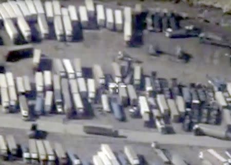 An undated still image taken from a video made available by the Russian Defence Ministry in Moscow, Russia December 2, 2015, shows the Turkish-Syrian border crossing. REUTERS/Russian Defence Ministry/Handout via Reuters