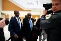 Former President of International Association of Athletics Federations (IAAF) Lamine Diack arrives for his trial at the Paris courthouse