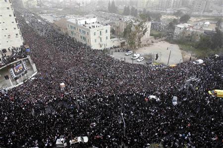 Ultra-Orthodox Jews take part in a mass prayer in Jerusalem March 2, 2014. REUTERS/Darren Whiteside