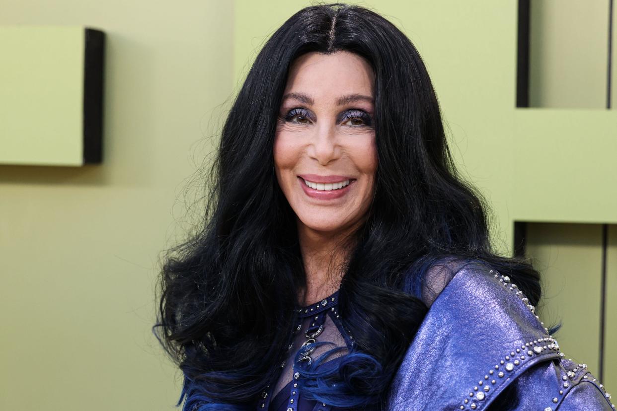 American singer, actress and television personality Cher (Cherilyn Sarkisian) arrives at the Versace Fall/Winter 2023 Fashion Show held at the Pacific Design Center on March 9, 2023 in West Hollywood, Los Angeles, California, United States. (Photo by Xavier Collin/Image Press Agency)